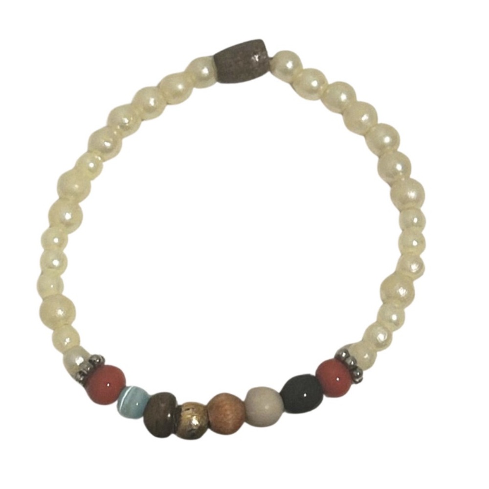 Pearl & Bead Artisan Stretch Bracelet | Handmade in Arizona